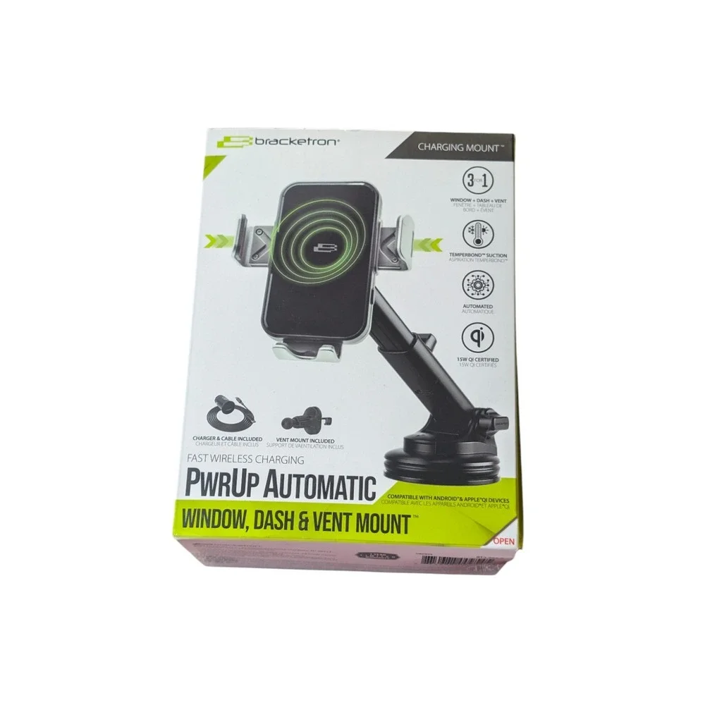 Bbu Bracketron PwrUp Qi Automatic Dash / Window Mount for Most Cell Phones -Blk
